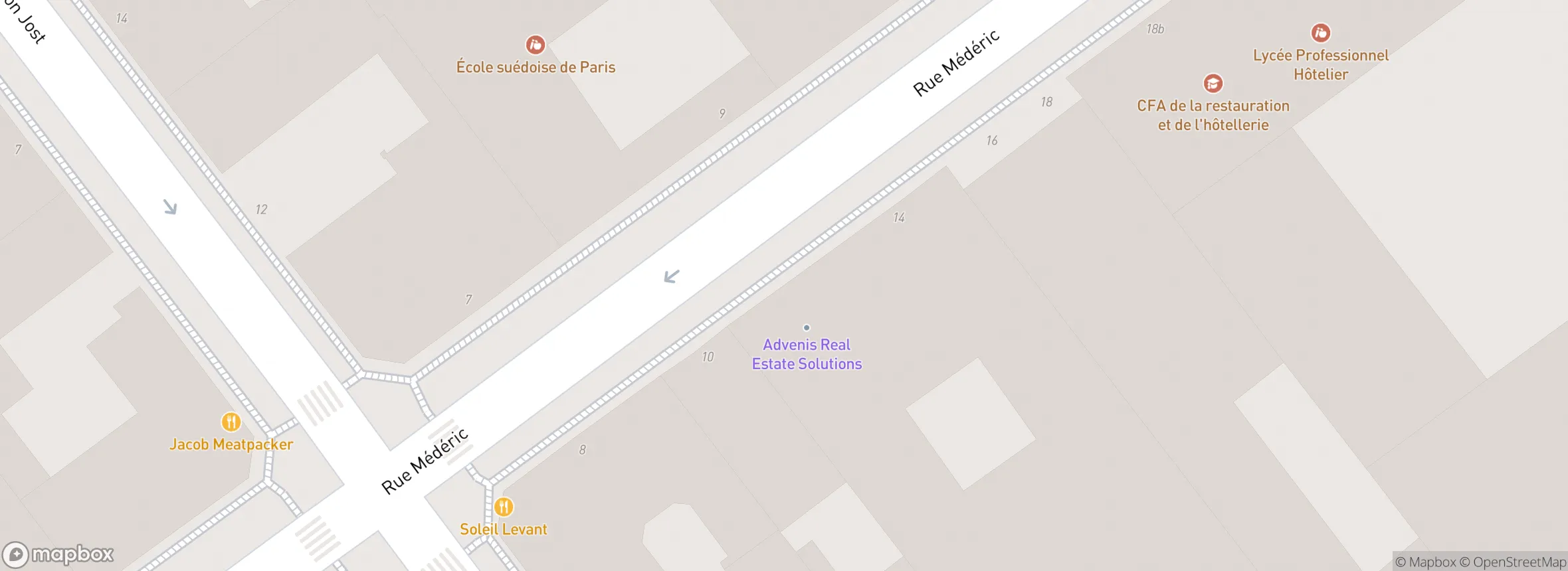 carte du 12 Rue Médéric, 75017 Paris