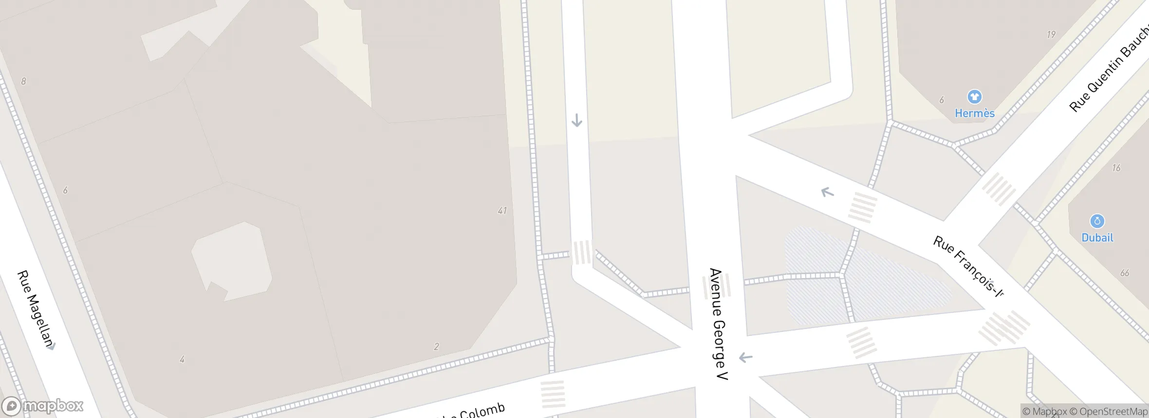 carte du 41 avenue George V, 75008 Paris