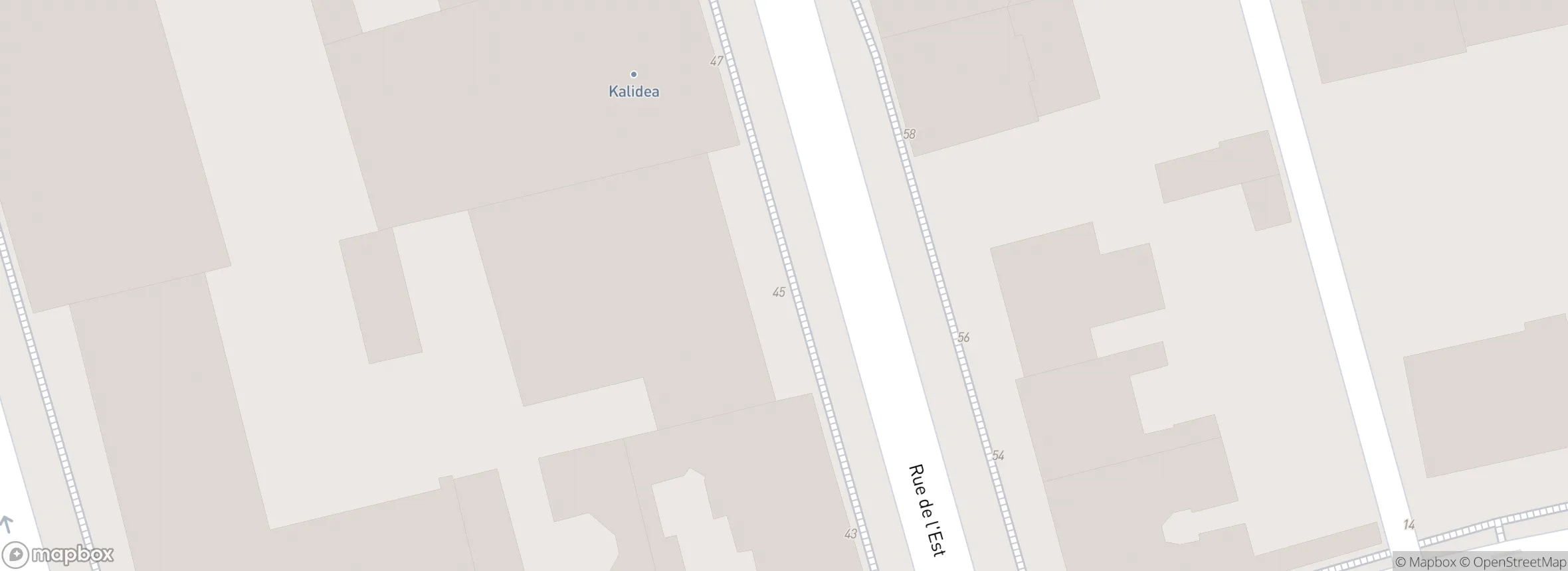 carte du 45 Rue de l'Est, 92100 Boulogne-Billancourt