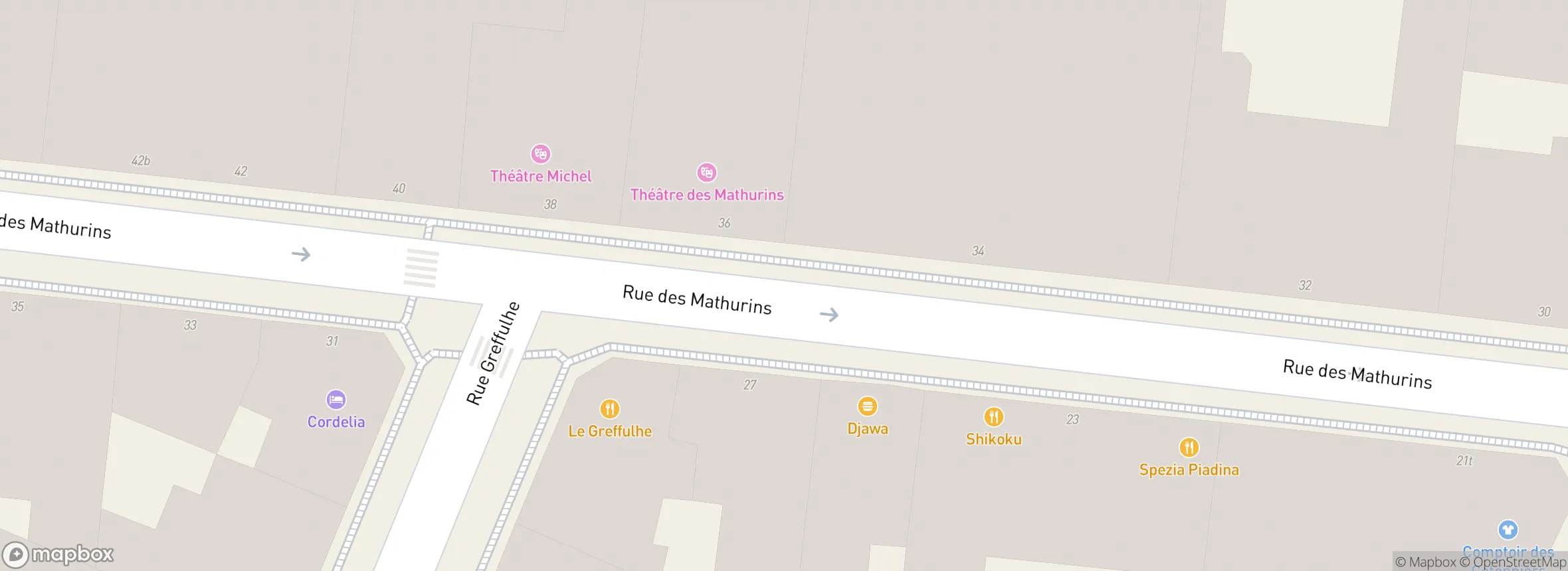 carte du 29 Rue des Mathurins, 75008 Paris