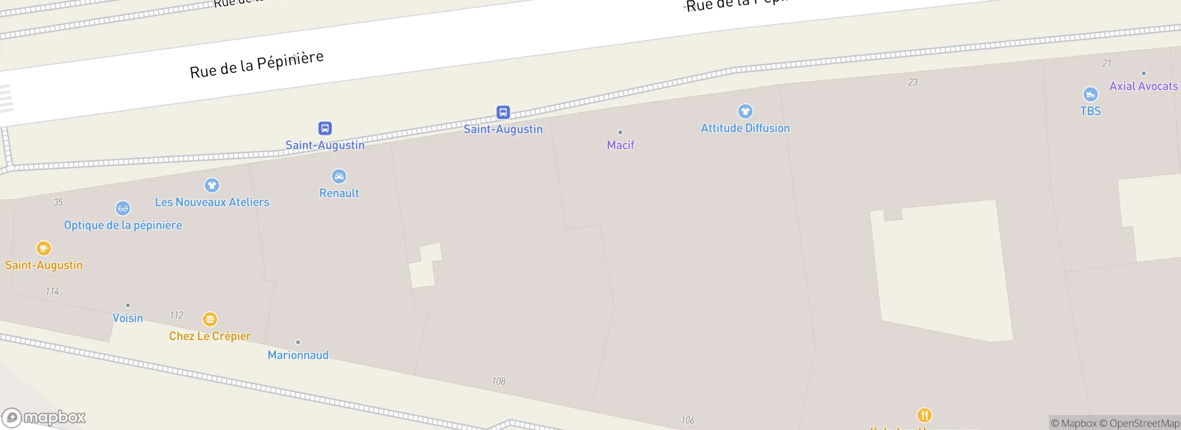 carte du 44 rue Pasquier, 75008 Paris